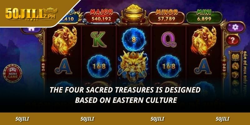 The Four Sacred Treasures is designed based on Eastern culture.